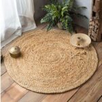 Pack of 1 Handwoven Braided Jute Area Rug - 3 feet Round - l Reversible for Home Decor, Living Room Doormat Kitchen, Entryway Rug, Jute Burlap Braided Rag Rug, Rustic, Farmhouse (3' Round)
