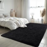 8x10 Area Rugs for Living Room - Large Soft Black Big Shaggy Carpet for Bedroom, Dorm Nursery, Plush Fluffy Fuzzy Rug for Kids, Boys & Girls, Home Decor & Aesthetic Floor Shaggy Rug