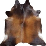 100% Genuine Mahogany Brown Cowhide Rug - Modern Style Animal Skin Rug & Floor Carpet for Living Room, Bedroom, Kitchen & More - Extra Large (6x7-8 Ft.)