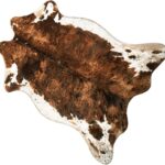 Faux Cowhide Rug Cute Cow Print Rugs Animal Area Carpet Western Decor for Bedroom Non-Slip 43.3" L x 29.5" W(3.6ft x 2.4ft)
