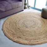 Hand Woven Jute Braided Rug, 4’ Round – l, Reversible Boho Entry Area Rugs for Kitchen, Living Room I Farmhouse Decorative Floor Rug, 4 Feet Round